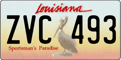 LA license plate ZVC493