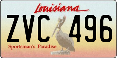 LA license plate ZVC496