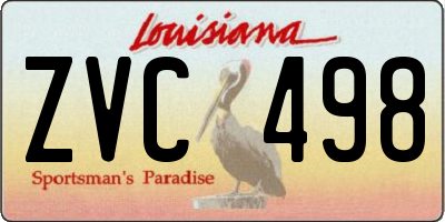 LA license plate ZVC498