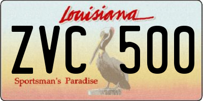 LA license plate ZVC500