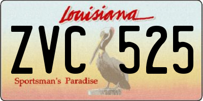 LA license plate ZVC525