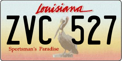 LA license plate ZVC527