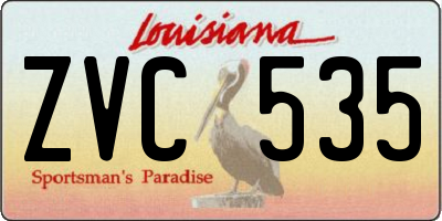 LA license plate ZVC535