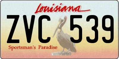 LA license plate ZVC539