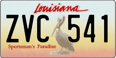 LA license plate ZVC541