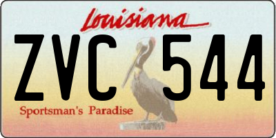 LA license plate ZVC544
