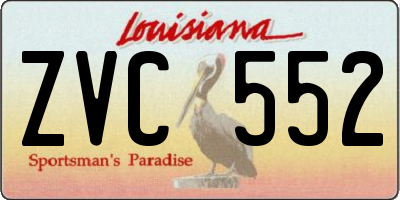 LA license plate ZVC552