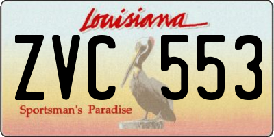 LA license plate ZVC553