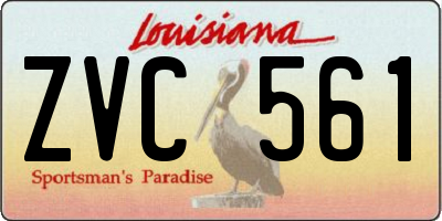 LA license plate ZVC561