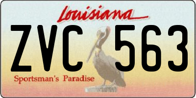 LA license plate ZVC563