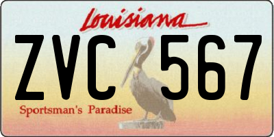 LA license plate ZVC567