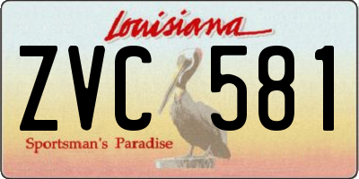 LA license plate ZVC581