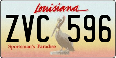 LA license plate ZVC596