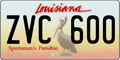 LA license plate ZVC600