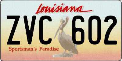 LA license plate ZVC602