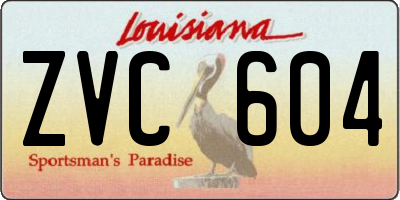 LA license plate ZVC604