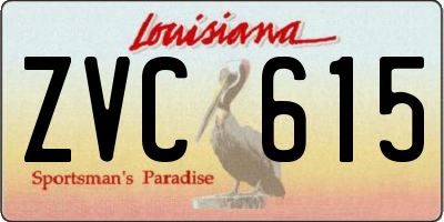 LA license plate ZVC615