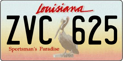 LA license plate ZVC625