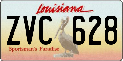 LA license plate ZVC628
