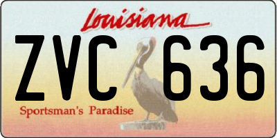 LA license plate ZVC636