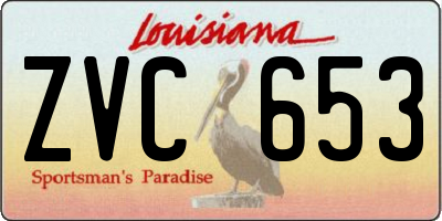 LA license plate ZVC653