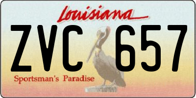 LA license plate ZVC657