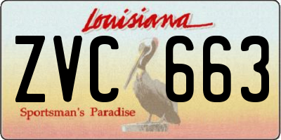 LA license plate ZVC663