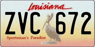LA license plate ZVC672