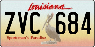 LA license plate ZVC684