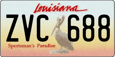 LA license plate ZVC688