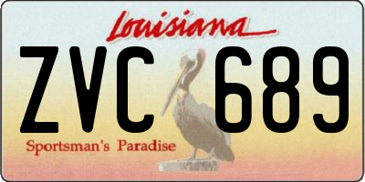 LA license plate ZVC689