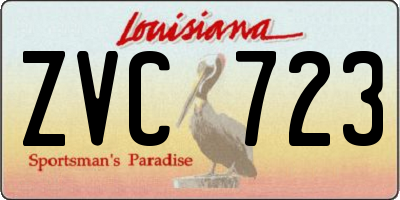 LA license plate ZVC723