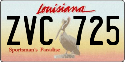 LA license plate ZVC725