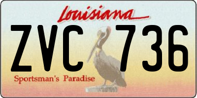 LA license plate ZVC736