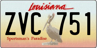 LA license plate ZVC751
