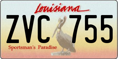 LA license plate ZVC755