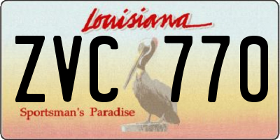 LA license plate ZVC770