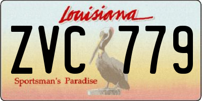 LA license plate ZVC779