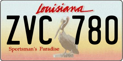 LA license plate ZVC780