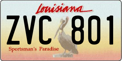 LA license plate ZVC801
