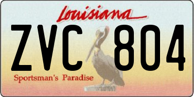 LA license plate ZVC804