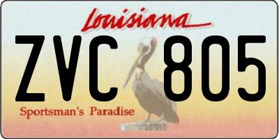 LA license plate ZVC805