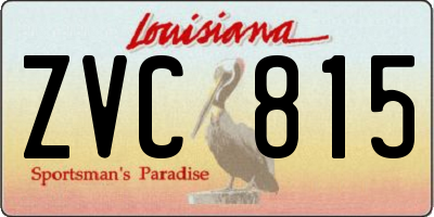 LA license plate ZVC815