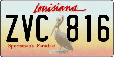 LA license plate ZVC816