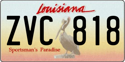 LA license plate ZVC818