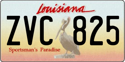 LA license plate ZVC825