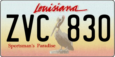LA license plate ZVC830