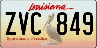 LA license plate ZVC849