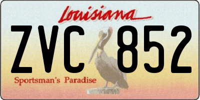 LA license plate ZVC852