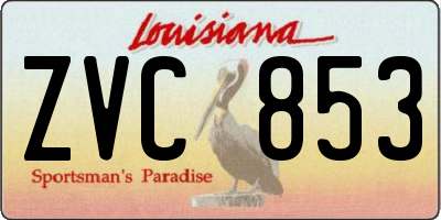 LA license plate ZVC853